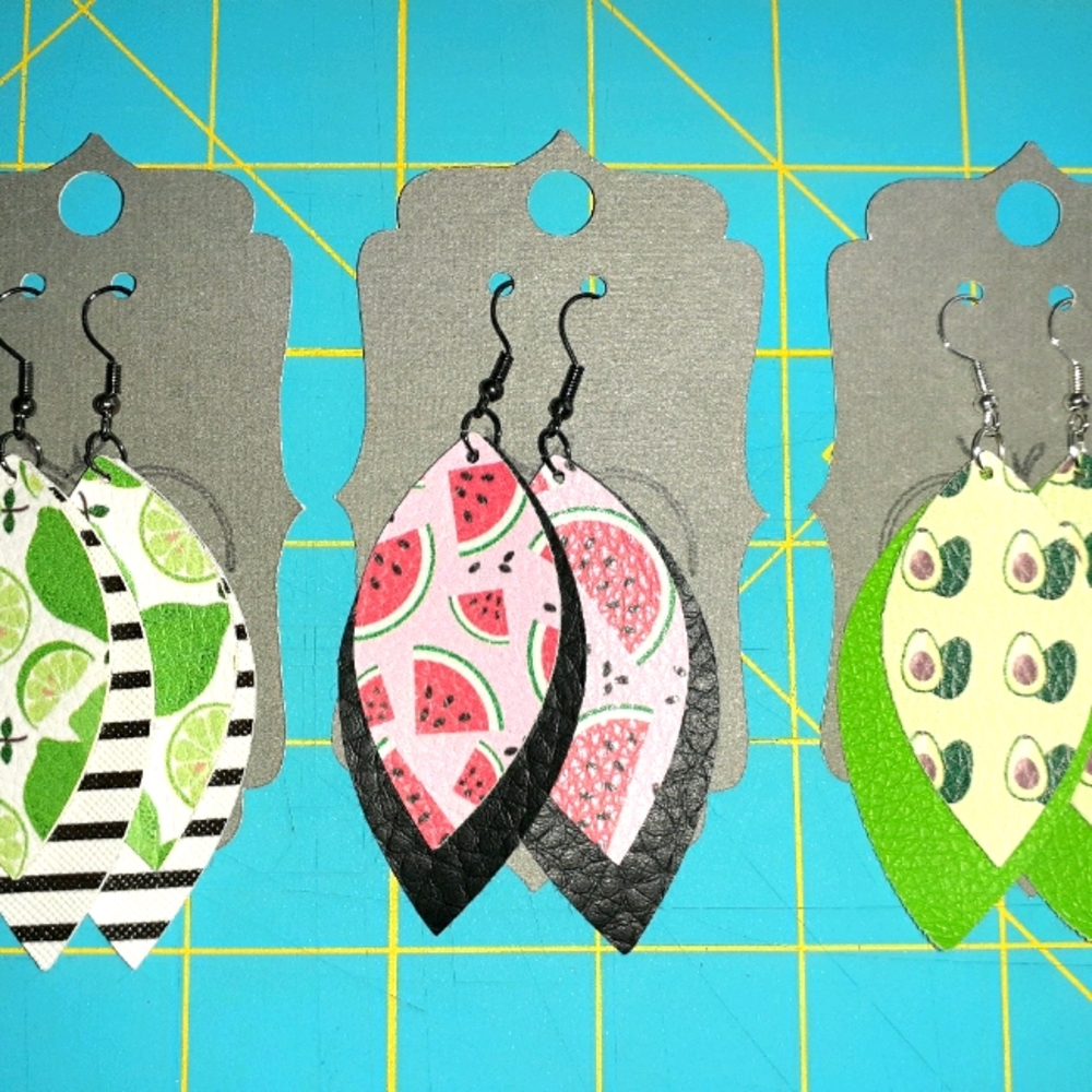 Fun Fruit Patterned Earrings set